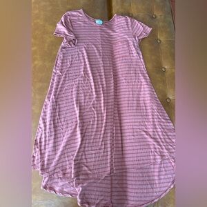 Striped Short-Sleeve Swing Dress